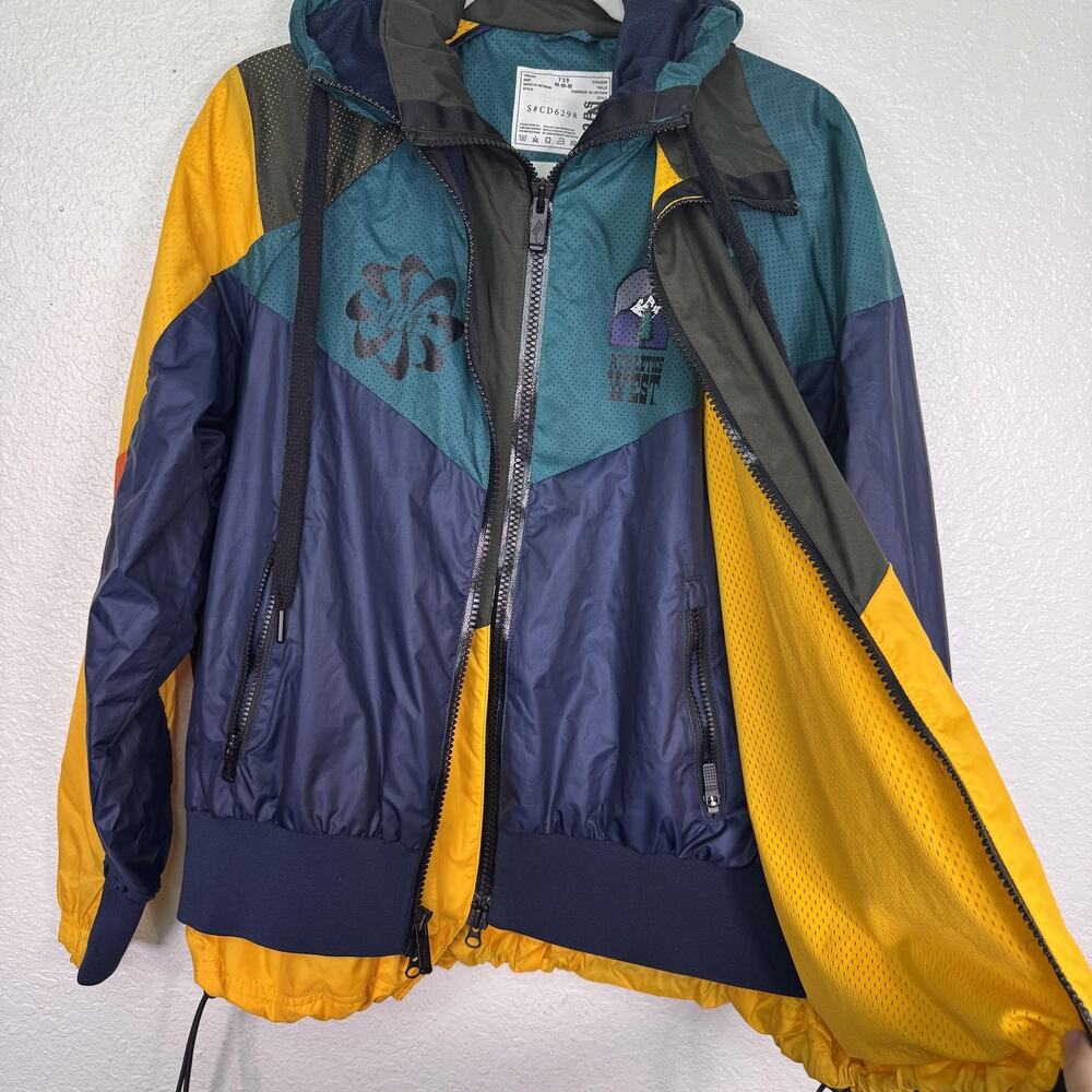 Nike X Sacai Jacket Mens Medium Windbreaker Colorblock Double Zip Streetwear - Picture 3 of 16